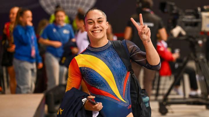 Melania Rodríguez, bicampeona del mundo de doble mini tramp en Pamplona: un salto para la historia para revalidar el oro