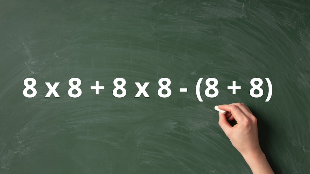 ¿Cuánto es 8 x 8 + 8 x 8 - (8 +8)? La cuenta matemática que pone a prueba a los genios