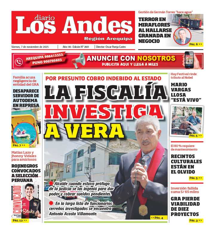 AREQUIPA: Diario Los Andes 07/11/2025