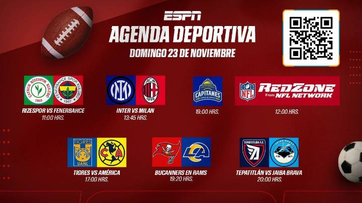 Todo lo que no te puedes perder el 23 de noviembre en ESPN