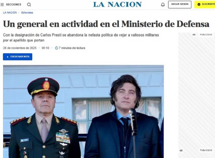 Con el nombramiento de Presti, La Nación retoma su defensa del accionar genocida del Ejército