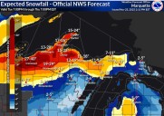 ‘Travel will become very difficult to impossible over much of the U.P.’ today, National Weather Service says