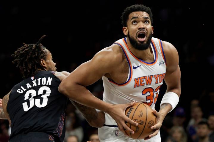 Karl-Anthony Towns dominates as Knicks top Nets despite Noah Clowney’s career night