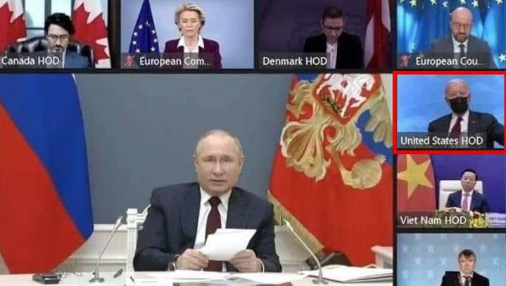 Biden Wears Mask On Zoom Call In Case COVID Has Mutated Into A Computer Virus