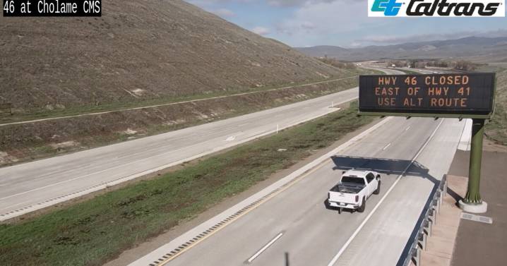 Highway 46 East closed due to big rig stuck in mud