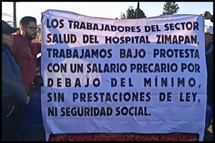 Zimapán: personal de salud entra en paro para exigir salarios dignos