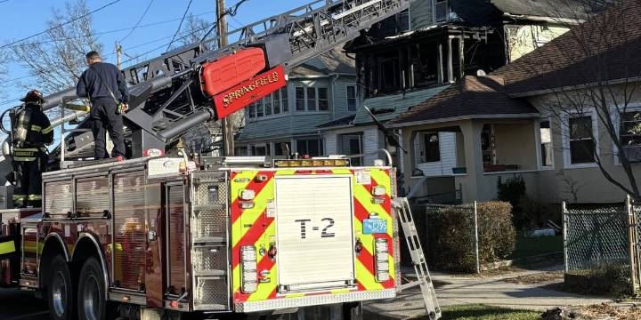 Nine people displaced after house fire
