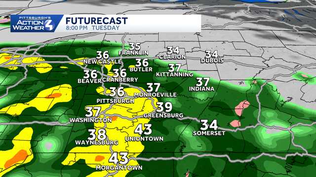 Heavy rain mixes with flakes in Western Pennsylvania: Forecast