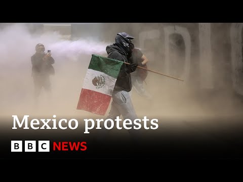 Thousands protest against government in Mexico as clashes leave 120 injured