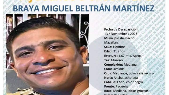 Familiares y FGE buscan a Braya Miguel en Mazatlán