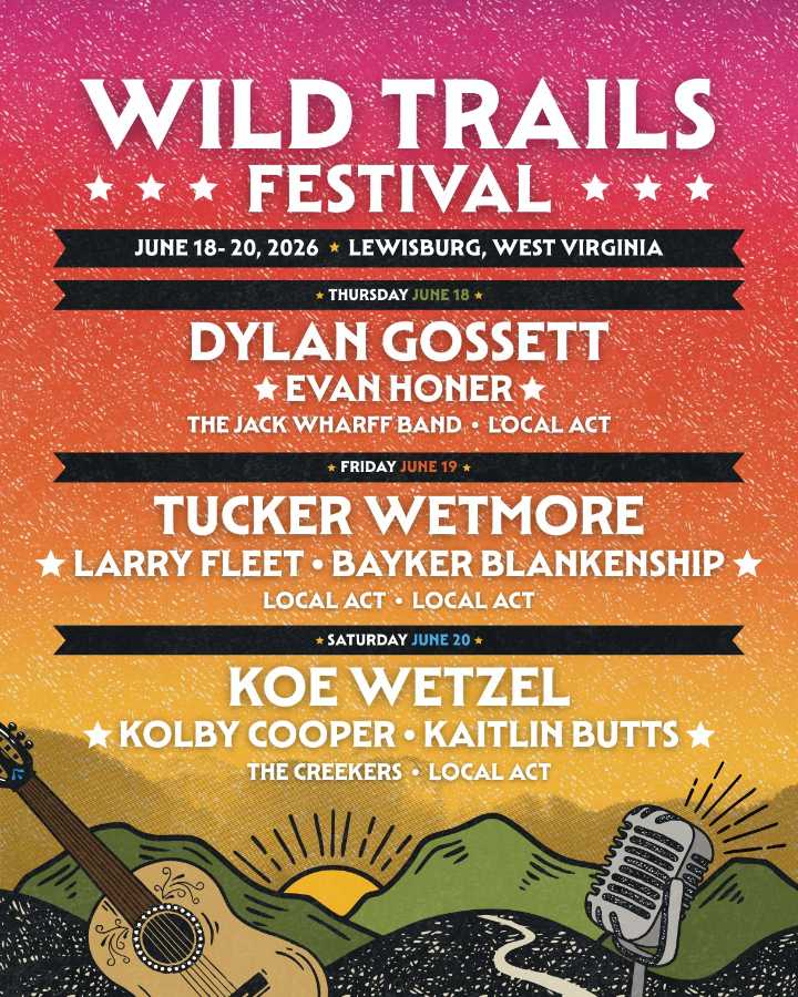 Koe Wetzel, Tucker Wetmore, and Dylan Gossett to Headline Wild Trails Festival