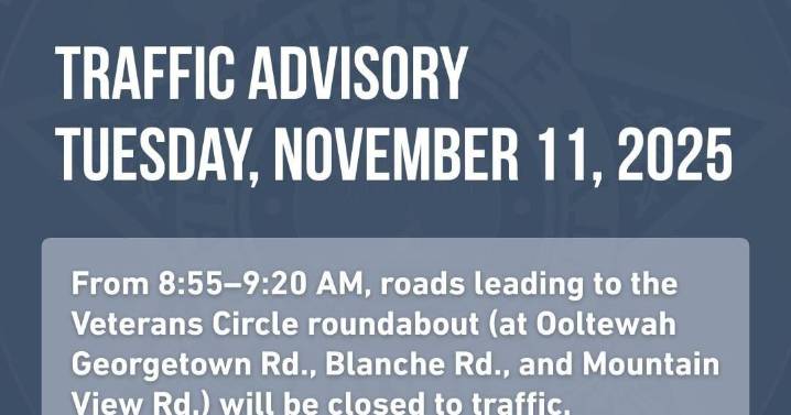 TRAFFIC ALERT: Temporary road closure planned for Veterans Day event
