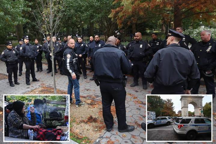 Exclusive | NYPD floods Washington Square Park with dozens of cops 24/7 to wipe out junkies, dealers — for good