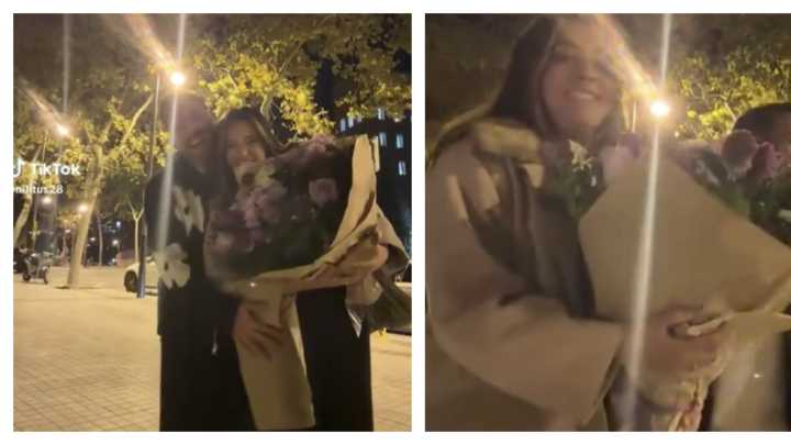 Pareja graba encuentro romántico en Barcelona y de repente ven pasar a Lionel Messi detrás: su reacción se hace viral