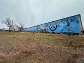 Arcadia mural finished, multiple symbols of small town grace it