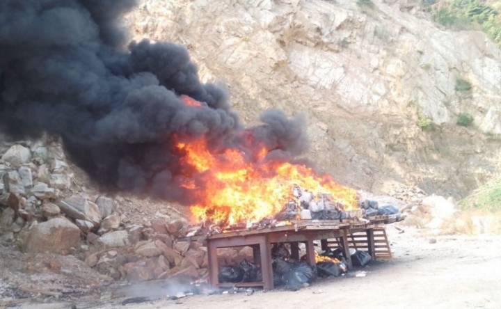 Semar incinera casi 5 toneladas de clorhidrato de cocaína en Acapulco; afectación al narco equivale a más de mil 303 mdp