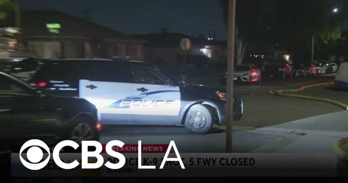 Burbank police K9 shot by suspect, closing portion of 5 Freeway