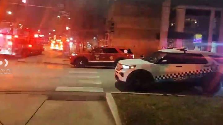 Large police, fire response visible from I