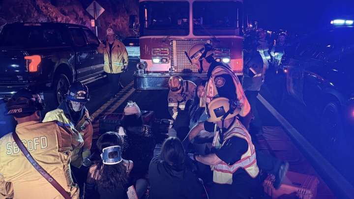 Church camp bus rollover near Running Springs; 20 hospitalized, 3 seriously hurt