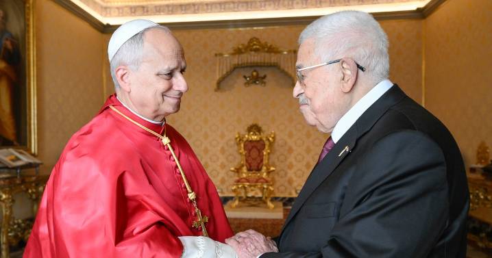 Pope Leo meets Palestinian president, calls for two-state solution to "end the conflict" in the Middle East