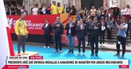 Presidente Jerí premia a ganadores de la maratón por los XX Juegos Bolivarianos 2025