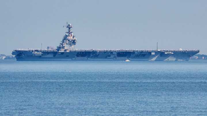 Aircraft carrier arrives in the Caribbean in major buildup near Venezuela