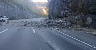 TRAFFIC ALERT: Rock slide blocking part of I