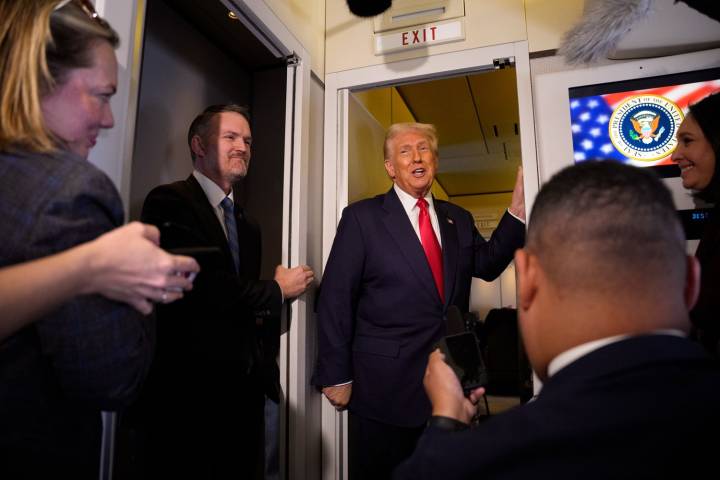 Donald Trump Braces Himself During 'Rough Ride' on Air Force One