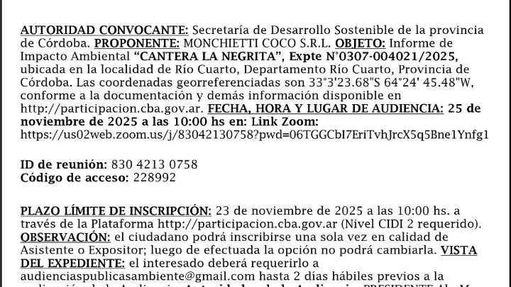 Audiencia pública ambiental digital