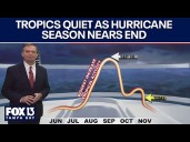 Tropics quiet as hurricane nears end
