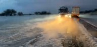 Impresionante granizada en la ruta, en La Pampa