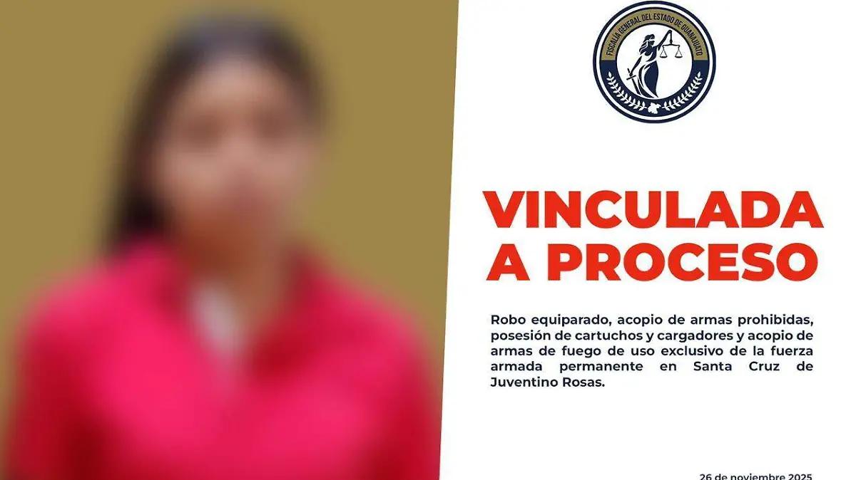 Jazmín “N” es enviada a prisión preventiva tras hallazgo de arsenal en Juventino Rosas