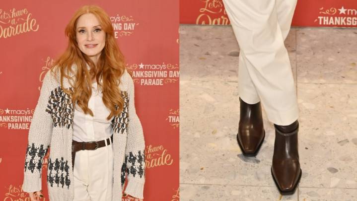 Jessica Chastain Dons Classic Ankle Boots to Macy's Parade