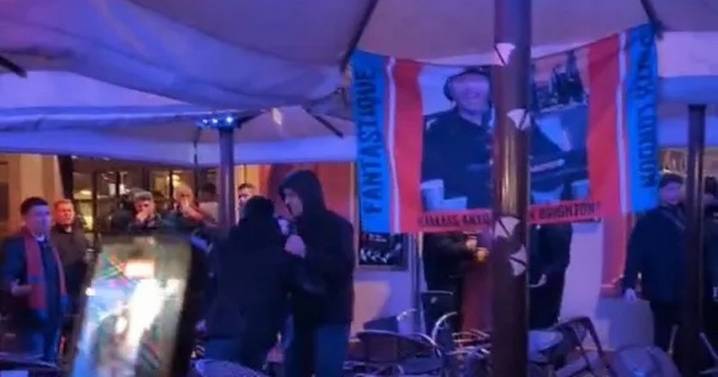 Crystal Palace fans escorted to stadium by riot police after violent clash 'left windows smashed'