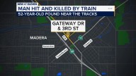 Man killed after being hit by a train in Madera, police say