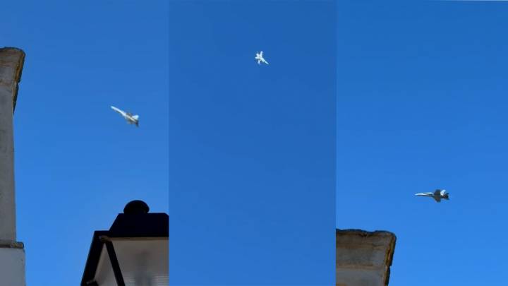 Estupor en Palma al ver varios cazas militares haciendo piruetas en el aire