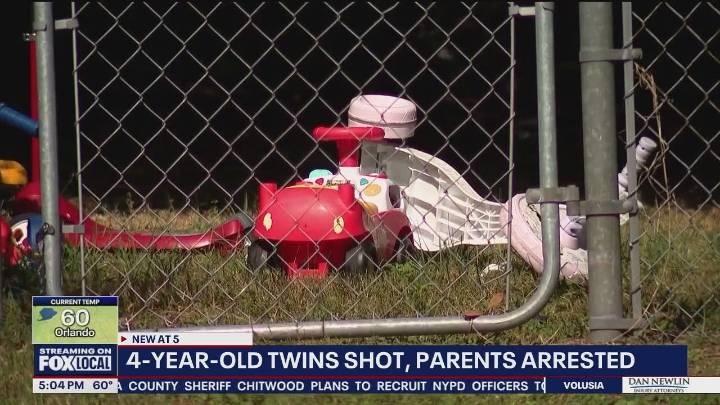 Parents arrested after 4-year-old twin boys are shot