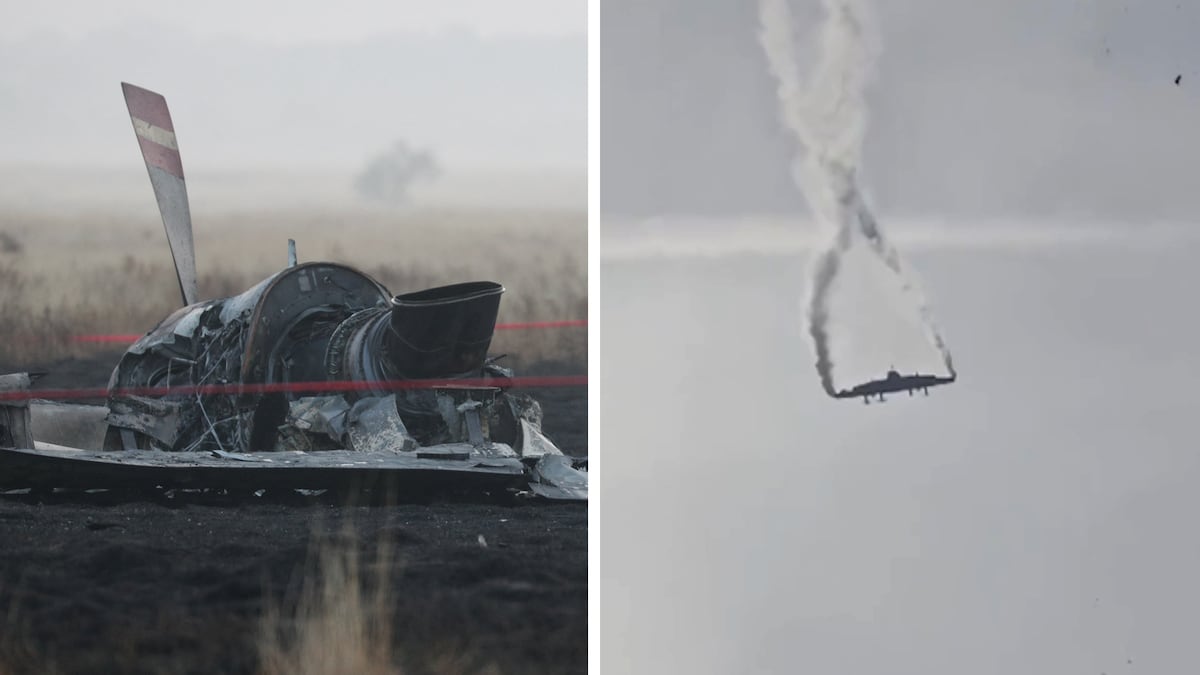 El momento del accidente de un avión militar turco en Georgia