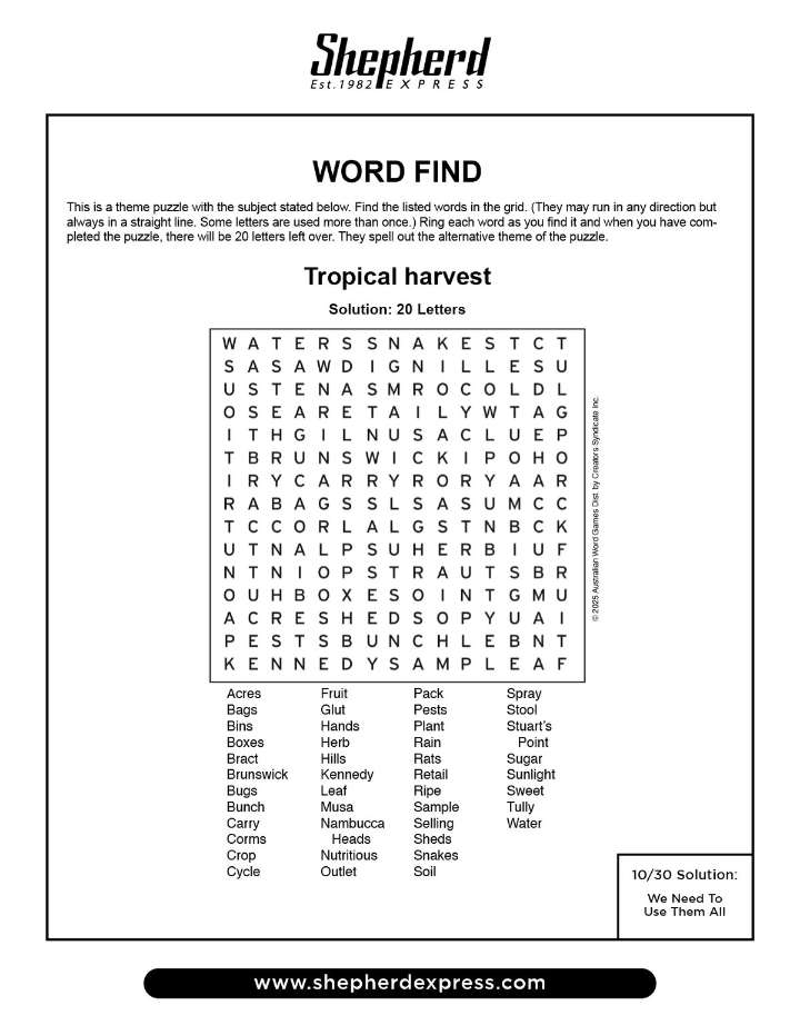 Word Find: Nov. 6, 2025