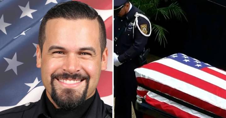 Memorial service honors fallen Miami Beach police officer David Cajuso at Hard Rock Stadium
