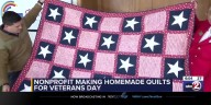 Volunteers create handmade quilts for military service members