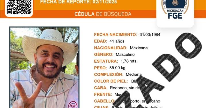 Alejandro Correa Gómez, exalcalde de Zinapécuaro, es hallado con vida