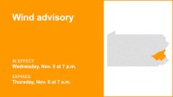 Wind advisory affecting Southeast Pa. until Thursday morning
