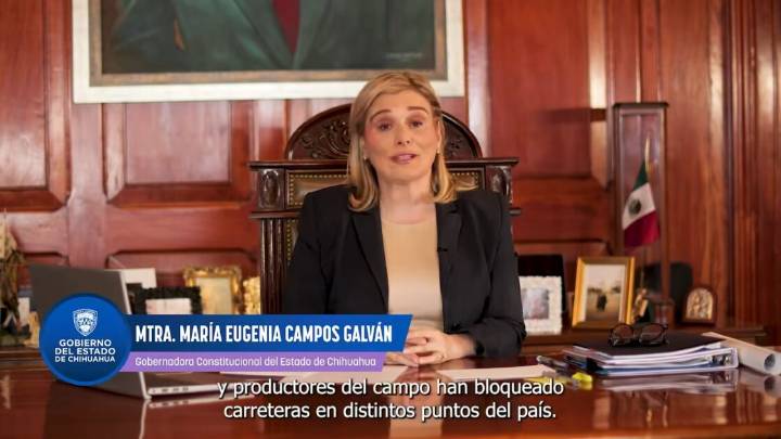 Urge gobernadora Maru Campos a levantar bloqueos carreteros y llama al diálogo con Federación