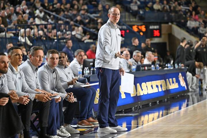 Navy men's basketball wins in Jon Perry's coaching debut
