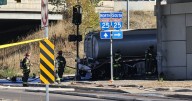Denver Fire Department working to contain fuel tanker spill after fatal crash