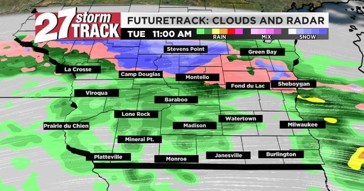Rain showers and flurries stick around this morning