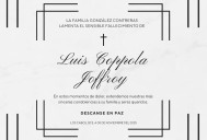 Esquela de Luis Coppola Joffroy, emitida por la familia González Contreras