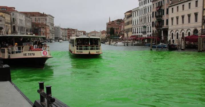 Greta Thunberg banned from Venice after Grand Canal dyed green