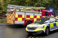 Emergency services at the scene of collision on M2